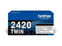 Brother TN2420 TWIN - 2-pack - Lång livslängd - svart - original - tonerkassett - för Brother DCP-L2510, L2530, L2537, L2550, HL-L2350, L2370, L2375, MFC-L2713, L2730, L2750 TN2420TWIN