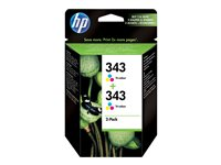 HP 343 - 2-pack - 7 ml - färg (cyan, magenta, gul) - original - bläckpatron - för Officejet 100, 150; Photosmart C4210, C4272, C4340, C4385, C4390, D5360, D5363, D5368 CB332EE