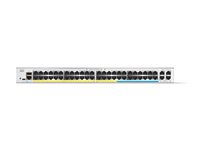 Cisco Catalyst 1300-48MGP-4X - Switch - L3 - Administrerad - 48 x 10 Gigabit Ethernet + 4 x 10 Gigabit SFP+ - rackmonterbar - PoE+ (370 W) C1300-48MGP-4X