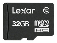 Lexar - Flash-minneskort (adapter inkluderad) - 32 GB - Class 10 - microSDHC LSDMI32GABEUC10A
