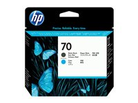 HP 70 - Cyan, mattsvart - skrivhuvud - för DesignJet HD Pro MFP, T120, Z2100, Z3100, Z3100ps, Z3200, Z3200ps, Z5200, Z5400 C9404A
