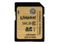 Kingston Ultimate - Flash-minneskort - 16 GB - UHS Class 1 / Class10 - 300x - SDHC SDA10/16GB