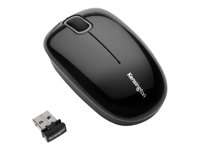 Kensington PocketMouse - Mus - höger- och vänsterhänta - optisk - trådlös - 2.4 GHz - trådlös USB-mottagare - högglänsande svart med mattsvart och grå finish K72404EU