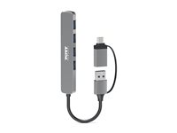 PORT Connect - Hubb - USB-C/USB-A - 4 x SuperSpeed USB 3.0 - skrivbordsmodell 900161