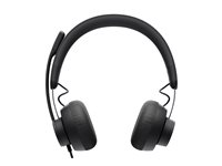 Logitech Zone Wired - Headset - på örat - kabelansluten - USB-C - grafit 981-000875