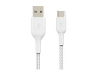 Belkin BOOST CHARGE - USB-kabel - 24 pin USB-C (hane) till USB (hane) - 2 m - vit CAB002BT2MWH