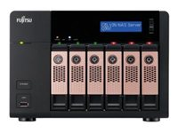Fujitsu CELVIN NAS Server Q902 - NAS-server - 6 fack - SATA 6Gb/s - HDD - RAID RAID 0, 1, 5, 6, 10, JBOD, 5 hot spare, 6-reservsnabbyte, 10 hot spare - RAM 2 GB - Gigabit Ethernet - iSCSI support S26341-F103-L902
