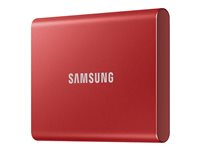 Samsung T7 MU-PC1T0R - SSD - krypterat - 1 TB - extern (portabel) - USB 3.2 Gen 2 (USB-C kontakt) - 256 bitars AES - röd-metallic MU-PC1T0R/WW
