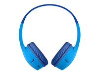 Belkin SoundForm Mini - Hörlurar med mikrofon - på örat - Bluetooth - trådlös - 3,5 mm kontakt - blå AUD002BTBL