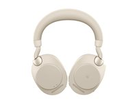 Jabra Evolve2 85 MS Stereo - Headset - fullstorlek - Bluetooth - trådlös, kabelansluten - aktiv brusradering - 3,5 mm kontakt - ljudisolerande - beige - Certifierad för Microsoft-teams 28599-999-998
