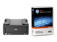 HPE RDX Removable Disk Backup System - Diskenhet - RDX - SuperSpeed USB 3.0 - extern - med 500 GB kassett - för ProLiant DL360p Gen8 B7B66A#ABB