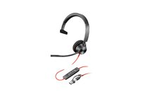 Poly Blackwire 3310 - Blackwire 3300 series - headset - på örat - kabelansluten - USB-C - svart - UC-certifierad 8X215AA