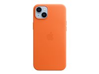 Apple - Baksidesskydd för mobiltelefon - MagSafe-kompatibilitet - läder - orange - för iPhone 14 Plus MPPF3ZM/A