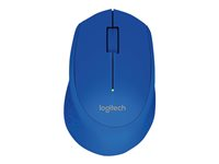 Logitech M280 - Mus - högerhänt - optisk - 3 knappar - trådlös - 2.4 GHz - trådlös USB-mottagare - blå 910-004290