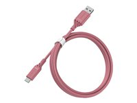 OtterBox Standard - USB-kabel - 24 pin USB-C (hane) till USB (hane) - 1 m - lillarosa 78-52663