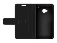 Belkin Wallet Folio - Fodral för mobiltelefon - polyuretan, läder - svart - för HTC One F8M610VFC00