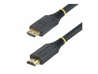 StarTech.com 20ft (6m) Active HDMI Cable w/Gripping Connectors - Hög hastighet - HDMI-kabel med Ethernet - HDMI hane till HDMI hane - 6.1 m - skärmad - svart - halogenfri, aktiv, 4K60Hz stöd, 1440p (UWQHD) stöd 144Hz, 1080p stöd 240 Hz HDMI2-CABLE-GRIP-20F