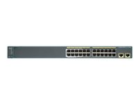 Cisco Catalyst 2960-24LT-L - Switch - Administrerad - 24 x 10/100 + 2 x 10/100/1000 - rackmonterbar - PoE WS-C2960-24LT-L