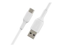 Belkin BoostCharge - USB-kabel - 24 pin USB-C (hane) till USB (hane) - 1 m - vit CAB001BT1MWH