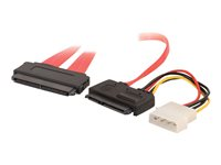 C2G - SATA/SAS-kabel - Serial ATA 150/300/600 - 32-pin 4i MultiLane (hane) till 4 pin intern effekt, SATA-kombination (hane) - 50 cm 81814