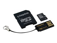 Kingston Multi-Kit / Mobility Kit - Flash-minneskort (adapter, microSDHC till SD inkluderad) - 16 GB - Class 10 - microSDHC - med USB Reader MBLY10G2/16GB