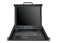 StarTech.com 8-ports rackmonterad KVM-konsol med 1,8 m kablar - Integrerad KVM-switch med 17-tums LCD-skärm - 1U LCD KVM-låda - OSD KVM - Hållbar 50 000 MTBF - USB + VGA-support - KVM-konsol med omkopplare för tangentbord/video/mus - 8 portar - USB - 17" - kan monteras i rack - 1280 x 1024 @ 60 Hz - 250 cd/m² - 1000:1 - 5 ms - VGA - svart - 1U RKCONS1708K