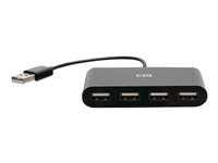C2G 4-Port USB Hub - USB 2.0 Hub - USB Multiport Hub - 480Mbps - Hubb - 4 x USB 2.0 - skrivbordsmodell C2G54462
