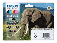 Epson 24XL Multipack - 6-pack - 55.7 ml - XL - svart, gul, cyan, magenta, ljus magenta, ljus cyan - original - blister - bläckpatron - för Expression Photo XP-55, 750, 760, 850, 860, 950, 960, 970; Expression Premium XP-750, 850 C13T24384011