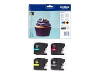 Brother LC123 - 4-pack - svart, gul, cyan, magenta - original - blister - bläckpatron - för Brother DCP-J100, J105, J132, J152, J552, J752, MFC-J245, J470, J650, J6520, J6720, J6920 LC123VALBP