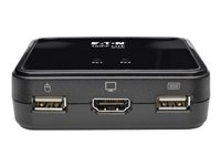 Eaton Tripp Lite series 2-Port USB/HD Cable KVM Switch with Audio/Video, Cables and USB Peripheral Sharing - Omkopplare för tangentbord/video/mus/ljud/USB - 2 x KVM/ljud/USB - 1 lokal användare - skrivbordsmodell B032-HUA2