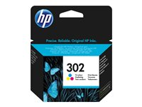 HP 302 - 4 ml - färg (cyan, magenta, gul) - original - bläckpatron - för Deskjet 1110, 21XX, 36XX; ENVY 45XX; Officejet 38XX, 46XX, 52XX F6U65AE#301