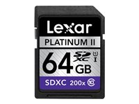 Lexar Platinum II - Flash-minneskort - 64 GB - Class 10 - 200x - SDXC UHS-I LSD64GBBEU200