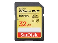 SanDisk Extreme - Flash-minneskort - 32 GB - UHS Class 1 / Class10 - SDHC UHS-I SDSDXS-032G-X46