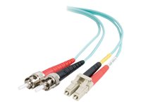 C2G LC-ST 10Gb 50/125 OM3 Duplex Multimode PVC Fiber Optic Cable (LSZH) - Nätverkskabel - ST-läge (multi-mode) (hane) till LC multiläge (hane) - 30 m - fiberoptisk - duplex - 50/125 mikron - OM3 - halogenfri - havsblå 85548