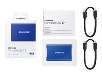 Samsung T7 MU-PC1T0H - SSD - krypterat - 1 TB - extern (portabel) - USB 3.2 Gen 2 (USB-C kontakt) - 256 bitars AES - indigoblå MU-PC1T0H/WW