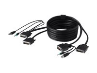 Belkin Secure KVM Cable Kit - Video/USB-/ljudkabelsats - USB, mini-phone stereo 3.5 mm, DVI-D (hane) till mini-phone stereo 3.5 mm, USB typ B, DVI-D (hane) - 3 m - för P/N: F1DN104E, F1DN104E-3, F1DN104E-3EA, F1DN104F, F1DN104F-3 F1D9014B10