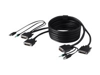 Belkin Secure KVM Cable Kit - Video/USB-/ljudkabelsats - USB, mini-phone stereo 3.5 mm, DVI-D (hane) till mini-phone stereo 3.5 mm, USB typ B, DVI-D (hane) - 1.8 m - för P/N: F1DN104E, F1DN104E-3, F1DN104E-3EA, F1DN104F, F1DN104F-3 F1D9014B06