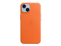 Apple - Baksidesskydd för mobiltelefon - MagSafe-kompatibilitet - läder - orange - för iPhone 14 MPP83ZM/A