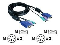 D-Link DKVM-CB - Tangentbords-/video-/muskabel - PS/2, HD-15 (VGA) (hane) till PS/2, HD-15 (VGA) (hane) - 1.8 m - för DKVM 8E DKVM-CB