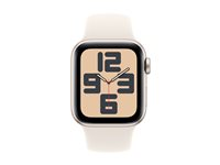 Apple Watch SE (GPS + Cellular) - 2a generation - 40 mm - stjärnljusaluminium - smart klocka med sportband - fluoroelastomer - starlight - bandstorlek: S/M - 32 GB - LTE, Wi-Fi 4, Bluetooth - 4G - 27.8 g MXGJ3QN/A