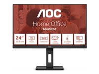 AOC 24E3QAF - LED-skärm - 24" - 1920 x 1080 Full HD (1080p) @ 75 Hz - IPS - 1000:1 - 4 ms - HDMI, VGA, DisplayPort - högtalare - svart med struktur 24E3QAF