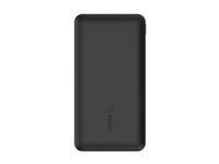 Belkin BoostCharge - Strömförsörjningsbank - 10000 mAh - 15 Watt - 3 utdatakontakter (2 x USB, 24 pin USB-C) - svart BPB011BTBK