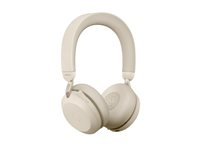 Jabra Evolve2 75 - Headset - på örat - Bluetooth - trådlös - aktiv brusradering - USB-A - ljudisolerande - beige - Optimerad för UC 27599-989-998