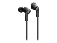 Belkin ROCKSTAR - Hörlurar med mikrofon - inuti örat - kabelansluten - USB-C - ljudisolerande - svart G3H0002BTBLK