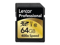 Lexar Professional - Flash-minneskort - 64 GB - Class 10 - 400x - SDXC UHS-I LSD64GCTBEU400