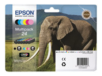 Epson 24 Multipack - 6-pack - svart, gul, cyan, magenta, ljus magenta, ljus cyan - original - blister - bläckpatron - för Expression Photo XP-55, 750, 760, 850, 860, 950, 960; Expression Premium XP-750, 850 C13T24284010