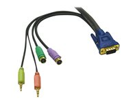 C2G Ultima 5-in-1 - Kabel för tangentbord/mus/video/ljud - PS/2, HD-15 (VGA), stereo mini jack (hane) till PS/2, HD-15 (VGA), stereo mini jack (hane) - 10 m - träkol 81733