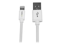 StarTech.com 2 m USB till Lightning-kabel - Lång iPhone/iPad/iPod-laddningskabel - Lightning till USB-kabel - Apple MFi-certifierad - Vit - Lightning-kabel - Lightning hane till USB hane - 2 m - dubbelt skärmad - vit - för P/N: KITBXAVHDPEU, KITBXAVHDPNA, KITBXAVHDPUK, KITBXDOCKPEU, KITBXDOCKPUK, KITBZDOCK USBLT2MW