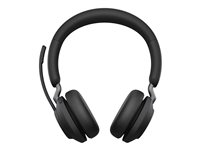 Jabra Evolve2 65 MS Stereo - Headset - på örat - Bluetooth - trådlös - USB-A - ljudisolerande - svart - med laddningsställ - Certifierad för Microsoft-teams 26599-999-989