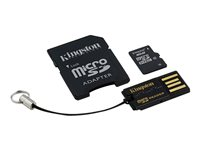 Kingston Multi-Kit / Mobility Kit - Flash-minneskort (adapter, microSDHC till SD inkluderad) - 8 GB - Class 10 - microSDHC - med USB Reader MBLY10G2/8GB